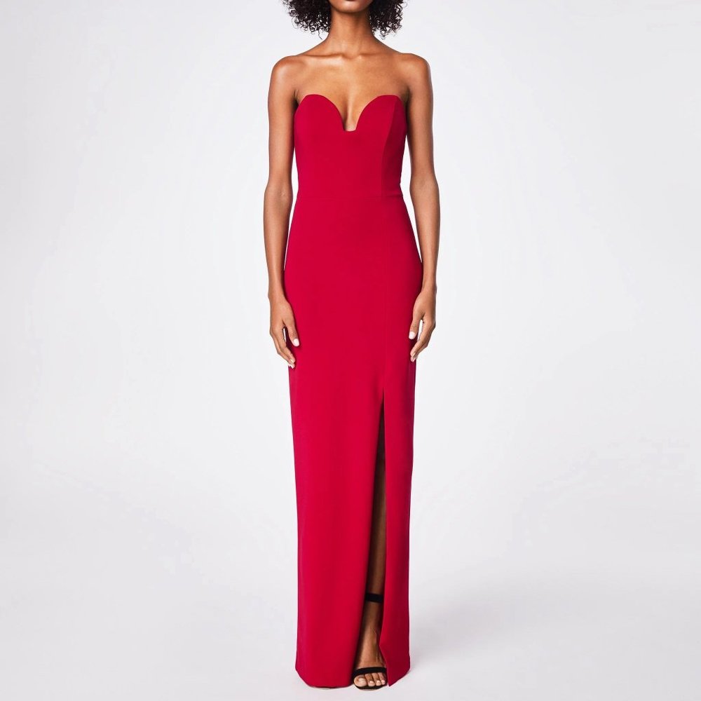 Nicole Miller Structured Jersey Strapless Gown